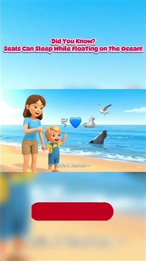 Wow! 🦭 Seals Sleep While Floating on the Ocean?! | 3D Kids Educational Short 🌊✨