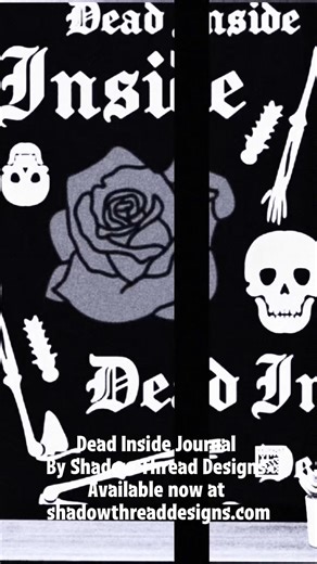 Dead Inside Journal by Shadow Thread Designs! A beautiful bound journal, perfect for all of your musings, daily entries, spell work and more. On sale now only at www.shadowthreaddesigns.com | Shadow Thread Designs