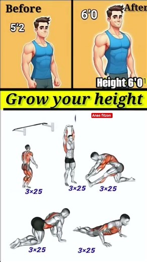 Height Increase Workout | Grow Taller Naturally Stretching Exercises at Home Anas Fitzone #ytshorts