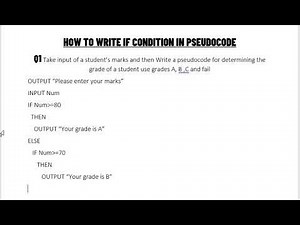 How To Write If Condition In Pseudocode for IGCSE