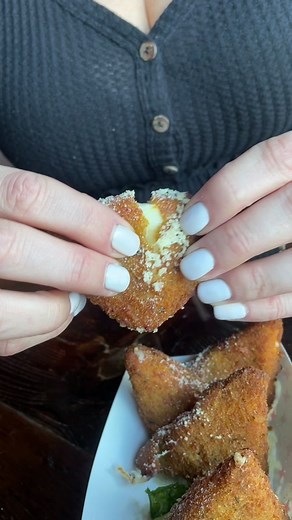 FRIED MOZZARELLA TRIANGLES and VODKA SAUCE from The Rust & Gold on Long Island! 🔥 #fyp #foryou #foodtiktok #mozzarella #couple #ny #cheese #🤤 #yum