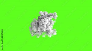 Smoke, steam explosion or puff animation. Green screen, chromakey Stock Video