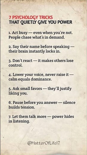 7 Psychology Tricks That Quietly Give You Power 🧠🔥 #PsychologyFacts #MindHacks