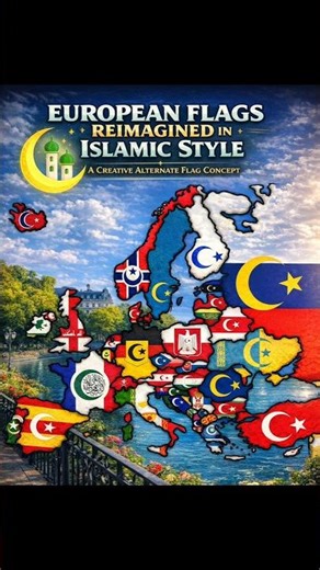 Europe Reimagined With Islamic-Style Flags 🌙
