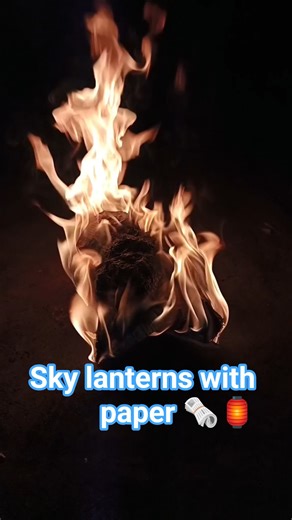 DIY sky lanterns with paper 🗞️🗞️#sehar #papercraft #ytshorts #trending