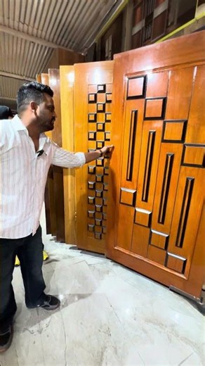 ₹5000 Mein Luxury Sagwan Door! 😱 #doors #doorfactory #interiordesign #modernhome #woodendoors
