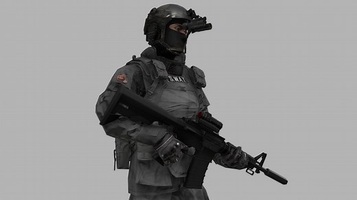 SWAT with M4 - Download Free 3D model by Jiaxing (@saitoyang)