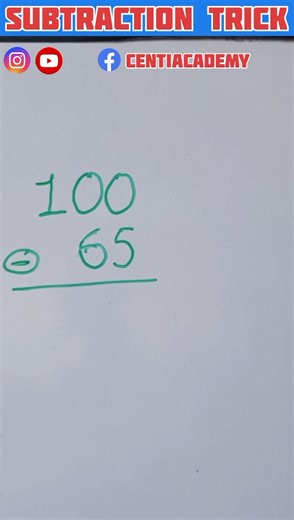 Subtraction Trick #centiacademy #maths #mathchallenge #mathstricks #mathshorts #mathematics