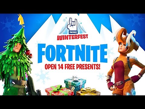 OPENING WINTERFEST PRESENTS!! (Fortnite Battle Royale)