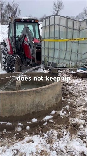 Filling cow trough from portable tank