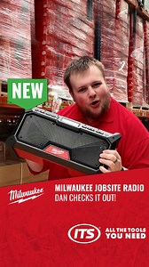 BRAND-NEW Milwaukee DAB Radio! 📻🟥 • FM, Bluetooth and DAB Radio • Integrated handles with on-board storage for phones • 36m Bluetooth range • Up to 13 hours of run time on MAX volume with an M18 REDLITHIUM 5.0Ah battery pack • Shock-absorbing end caps and metal speaker grills Available now at ITS.CO.UK! #itstools #newtools #milwaukee #milwaukeetools #powertools #radio #m18 | its.co.uk