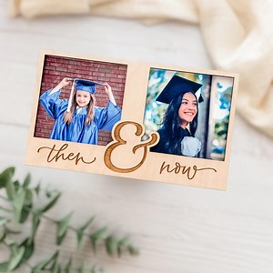 Graduation Then & Now Frame | Kindergarten   Senior Photo Display | Grad Party Decor | Keepsake Gift - Etsy