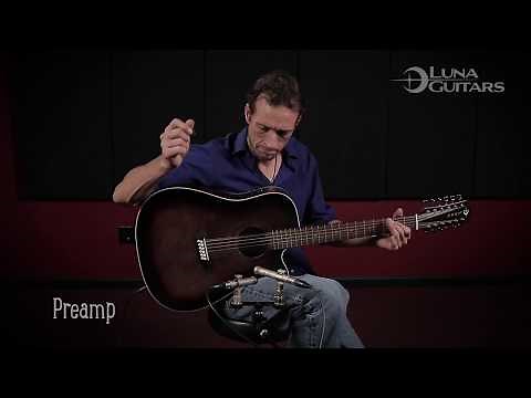 Vintage 12 String Acoustic Guitar by Luna Guitars