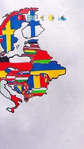 Draw Flag Map: Turkey, Cyprus, Greece, Vatican, San Marino