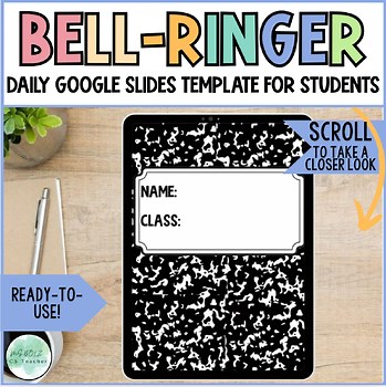 Digital Daily Bell-Ringer Template | Editable Beginning of Class Template
