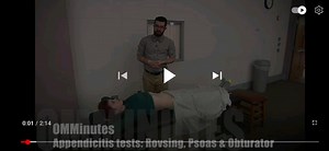 【油管搬运】OMMinutes: appendicitis tests: rovsing, psoas and obturator