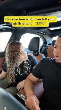 Her reaction when you tell your girlfriend to “STFU” 🤣😂🤭👀 #funny #usa #couple #prank