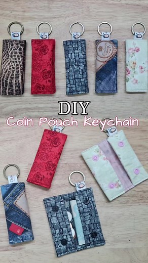 DIY Mini Pouch Keychain #chanida #handmade #sewing #diy