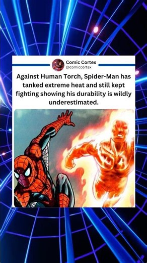 Human Torch couldnt burn Spiderman through the fight.#humantorch #spiderman #mcu