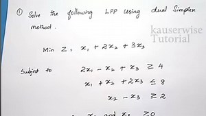 (1) Solve the following LPP using dual Simplex method.kauserwi... | Filo