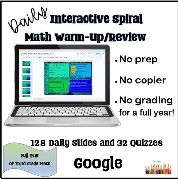Daily Third Grade Math Slides Spiral Math Review Google Morning Math Bell Work
