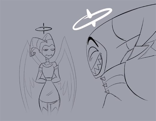 Hazbin Hotel Adam x Lute Sketch Meme | Guitarspear | Digital Art