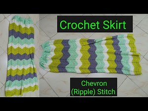 Crochet Maxi Skirt with Slit | Double Crochet Chevron Stitch Tutorial
