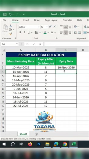 Expiry Date in Excel? DONE in 5 Seconds! ⏳🔥 #excel #exceltips #spreadsheetmagic