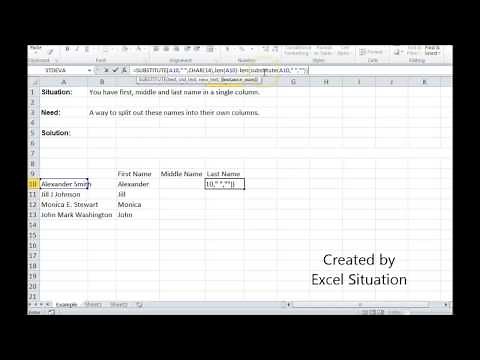 Excel extract first middle and last name