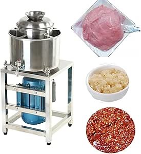 TXMACHINE Meat Beater machine stainless steel Food Chopper food Processors commercial meat mincer Mixer for beef ball fish ball chili sauce minced garlic,ginger (220V/50HZ, 6.6lb/times)