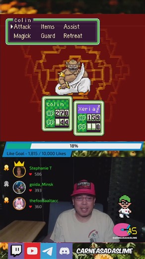 Djinni boss fight in Mother 2 rom hack Colinbound. Genie cyclops energy with the scythe going crazy. Pure chaos, pure vibes. #Mother2 #EarthBound #Colinbound #RomHack #BossFight