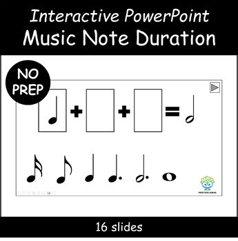 Interactive Music Note Duration PowerPoint Activity | 16 Tasks for Students