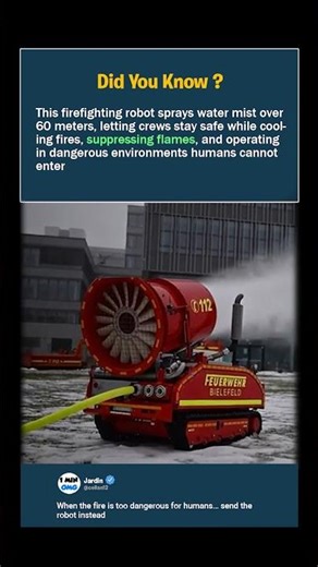 This Firefighting Robot Can Spray Water Mist Over 60 Meters