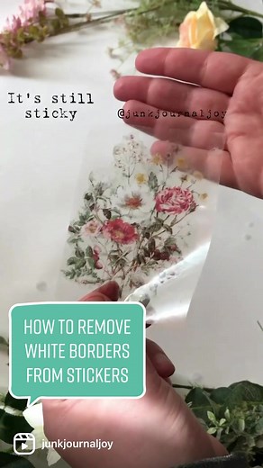I tried the tape technique on a sticker and… yes, you can remove the white borders!⠀ STEPS:⠀⠀⠀ ⠀⠀⠀ ⁣🌺put clear tape on the sticker ⠀⠀⠀ 🌺soak in water for a few minutes ⠀⠀⠀⠀ 🌺scratch away the paper⠀⠀⠀⠀ 🌺dry it with a towel⠀⠀⠀ 🌺now the tape has the image on it and you can apply where you want (it’s still sticky!) ⠀⠀⠀⠀⠀⠀ …and you have a clear sticker without the white borders!⠀ ⠀ ps: the clear tape idea is an old thing not mine, that I learned from @afterlifeprepcollage I’m just sharing my exp