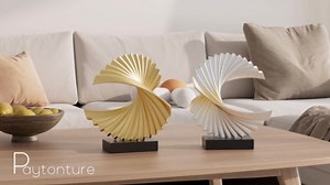 Abstract Statue for Home Decor,Office Desk Sculpture for Men,Creative Round Line Ornament for Bookshelf,Modern Decorative Sculpture,Bedroom,Livngroom,Table(Black)