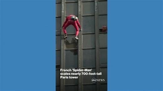 French 'Spider-Man' scales 60-story tower in Paris