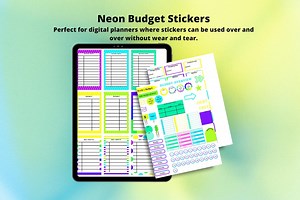 Neon Budget Sticker Packet - Etsy
