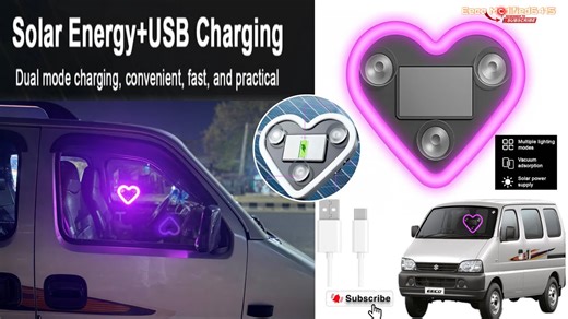 Maruti Eeco / Solar Heart light install /Window and Interior Decoration #eeco#install 