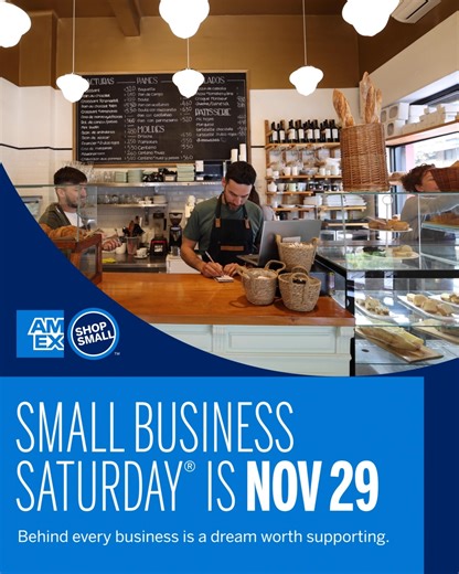 4.9K views · 32 reactions | This Small Business Saturday®, November 29, let’s support the makers, the storytellers, and the dreamers. Mark your calendar and show up for your community. #AmexBusiness #SmallBusinessSaturday #ShopSmall | American Express Business | Facebook