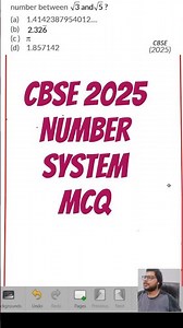 CBSE 2025 Number System MCQ 🔥 #cbse2025 #maths #mathproblems #cbsemaths #mathstricks #mathquestions