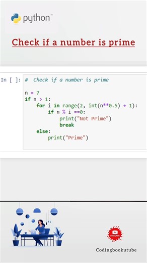 python program to check if a number is prime #python #coding #pythonforbeginners