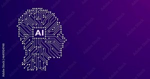 Artificial Intelligence human head circuit board