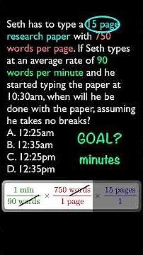 TEAS Math Multi Step Word Problem Using Dimensional Analysis #craftmath #teasmath