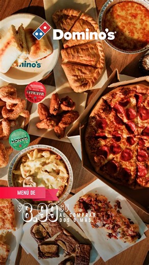 Aquí un menú que pone a tu barriga y tu bolsillo felices. Ordena de nuestro variado menú de $8.99 cu al comprar dos o más. | Domino's Pizza Puerto Rico