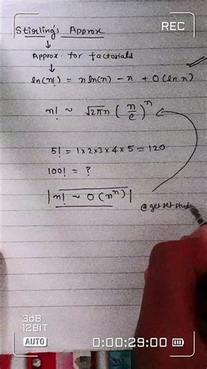 stirling approximation in algorithm