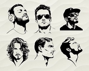 Man Face SVG PNG Bundle, Male Profile Clipart, Human Head Cut Files, Man Face Silhouette, Man Face Vector, Human Face Svg, Man Decal, Crafts - Etsy UK