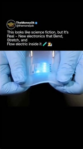 The Money Ok on Instagram: "This sounds like science fiction—but it’s real engineering happening right now 🤯🔬 Researchers have developed a groundbreaking class of ultra-flexible electronic circuits by combining liquid metals like gallium with soft, elastic polymers. Unlike traditional rigid metal wires that crack or fail under stress, these next-gen circuits continue to conduct electricity even when bent, twisted, folded, or stretched. The secret lies in microscopic liquid-metal droplets embed