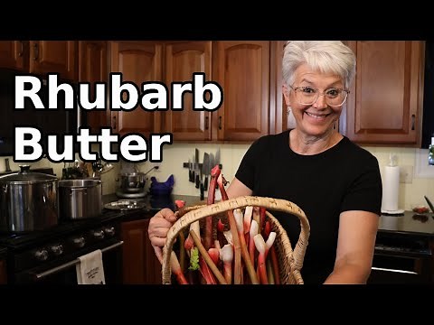 Making Rhubarb Butter with Fresh Rhubarb Harvested from our Market Garden #HomemadeRhubarbButter