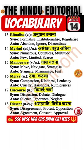 The Hindu Editorial Vocabulary Surge | Daily Surge Words for 2026 Exams