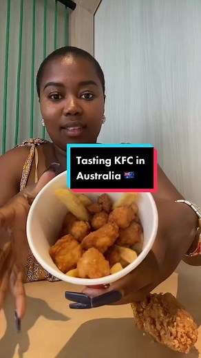 Tasting KFC in Australia. I like the popcorn chicken 💃🏽💃🏽 I love the box design honestly it very handy. It’s a mini bucket. #kfc #kfcaustralia #kfcpopcornchicken #popcornchicken tasting Australian good #mahle #mahle_majola #lifeinaustralia #livinginaustralia #australia